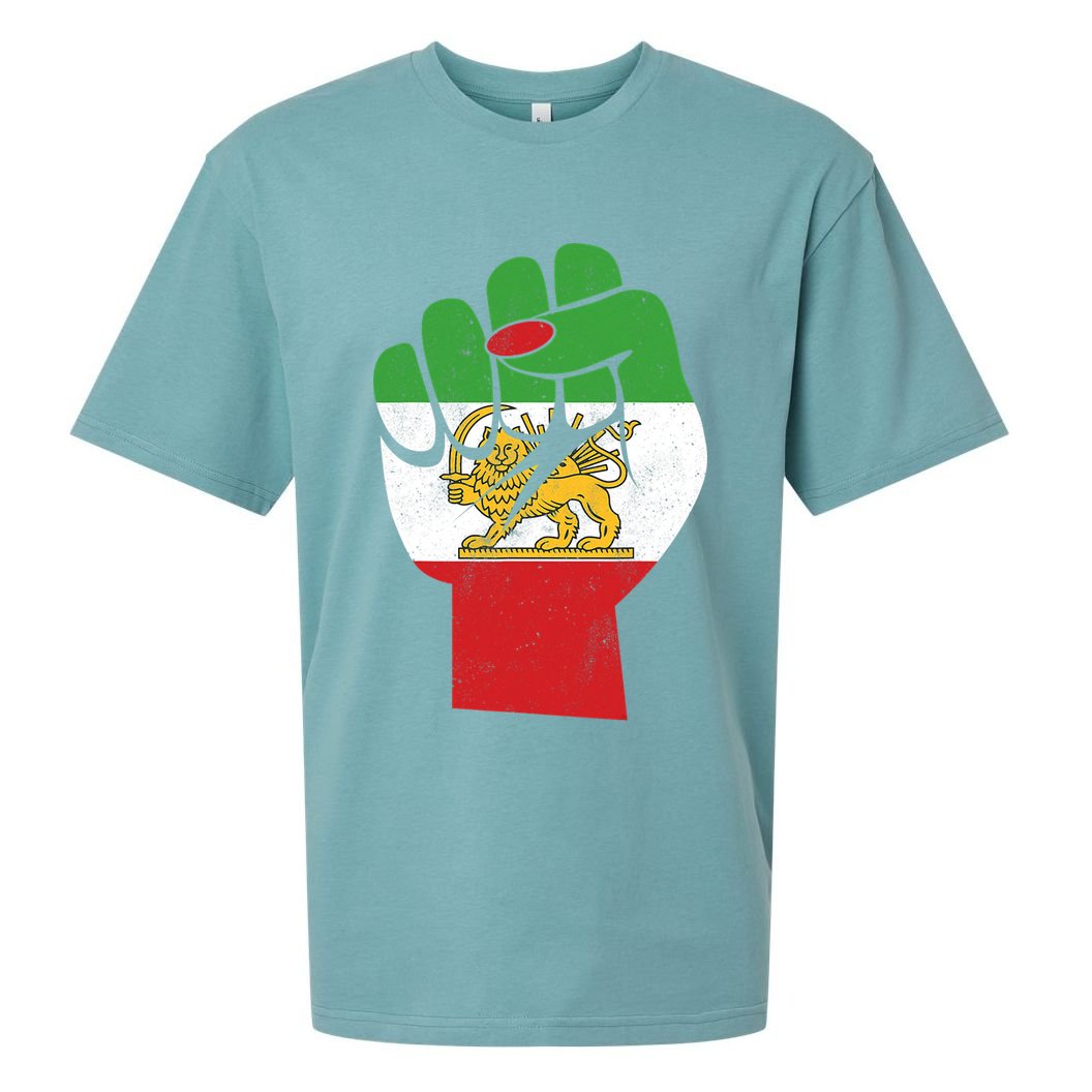 Iranian Flag Female Fist Support Women Of Iran LION SUN FLAG Sueded Cloud Jersey T-Shirt