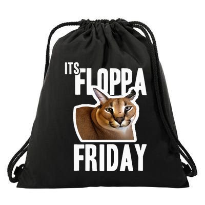 Its Floppa Friday Meme Drawstring Bag