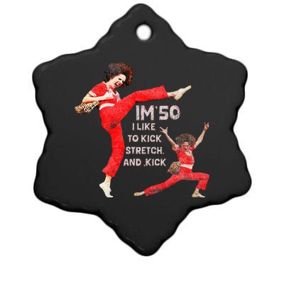 I’M Fifty Fiveoh 50 Funny Sally Kick Lady O’Malley Birthday Ceramic Star Ornament