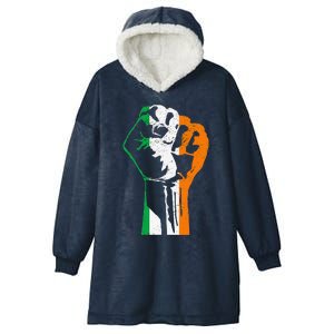 IRISH FLAG FIST RAISED IRELAND SAINT PATRICK'S DAY Hooded Wearable Blanket