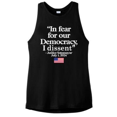 In Fear For Our Democracy I Dessent Justice Sotomayor Usa Ladies PosiCharge Tri-Blend Wicking Tank