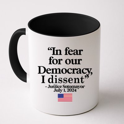 In Fear For Our Democracy I Dessent Justice Sotomayor Usa Mug
