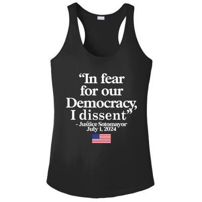 In Fear For Our Democracy I Dessent Justice Sotomayor Usa Ladies PosiCharge Competitor Racerback Tank