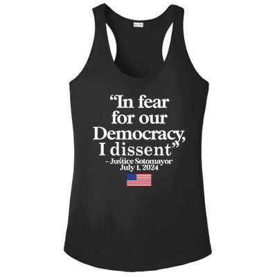 In Fear For Our Democracy I Dessent Justice Sotomayor Usa Ladies PosiCharge Competitor Racerback Tank