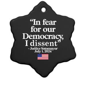 In Fear For Our Democracy I Dessent Justice Sotomayor Usa Ceramic Star Ornament