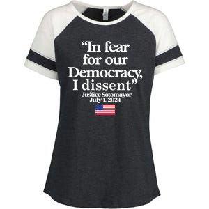 In Fear For Our Democracy I Dessent Justice Sotomayor Usa Enza Ladies Jersey Colorblock Tee