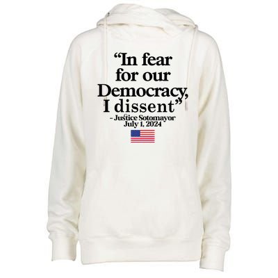 In Fear For Our Democracy I Dessent Justice Sotomayor Usa Womens Funnel Neck Pullover Hood