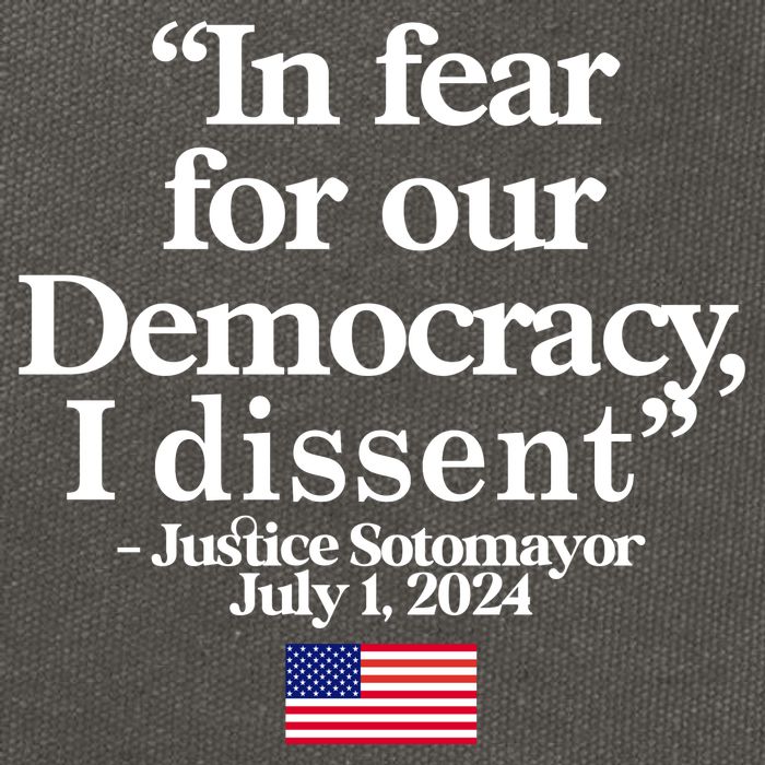 In Fear For Our Democracy I Dessent Justice Sotomayor Usa Cotton Canvas Backpack