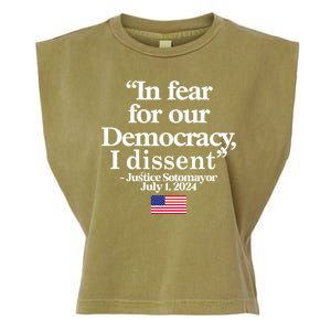 In Fear For Our Democracy I Dessent Justice Sotomayor Usa Garment-Dyed Women's Muscle Tee