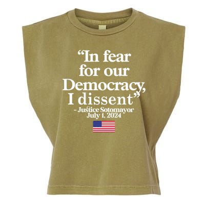 In Fear For Our Democracy I Dessent Justice Sotomayor Usa Garment-Dyed Women's Muscle Tee