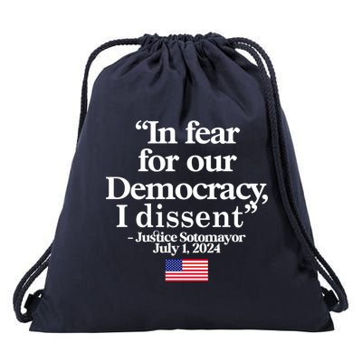 In Fear For Our Democracy I Dessent Justice Sotomayor Usa Drawstring Bag