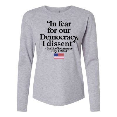 In Fear For Our Democracy I Dessent Justice Sotomayor Usa Womens Cotton Relaxed Long Sleeve T-Shirt