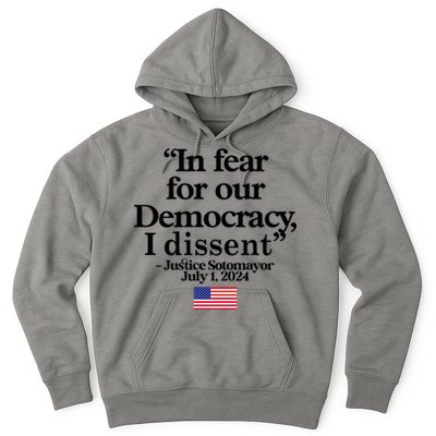 In Fear For Our Democracy I Dessent Justice Sotomayor Usa Hoodie