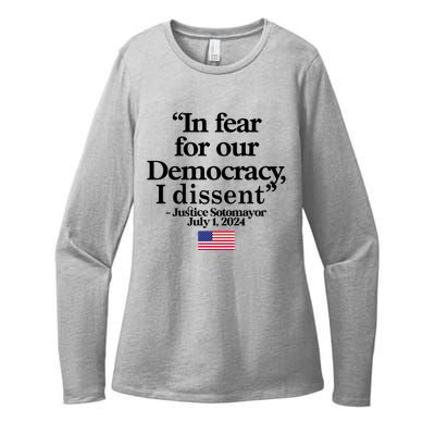 In Fear For Our Democracy I Dessent Justice Sotomayor Usa Womens CVC Long Sleeve Shirt