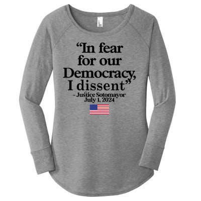 In Fear For Our Democracy I Dessent Justice Sotomayor Usa Women's Perfect Tri Tunic Long Sleeve Shirt