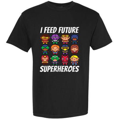 I Feed Future Superheroes School Lunch Lady Squad Garment-Dyed Heavyweight T-Shirt