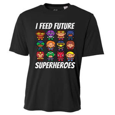 I Feed Future Superheroes School Lunch Lady Squad Cooling Performance Crew T-Shirt