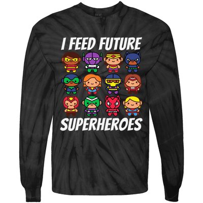 I Feed Future Superheroes School Lunch Lady Squad Tie-Dye Long Sleeve Shirt