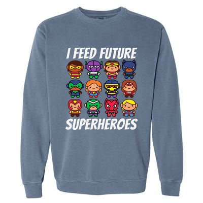 I Feed Future Superheroes School Lunch Lady Squad Garment-Dyed Sweatshirt