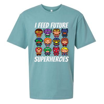 I Feed Future Superheroes School Lunch Lady Squad Sueded Cloud Jersey T-Shirt