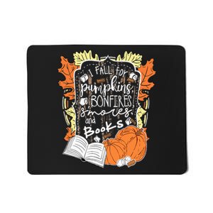 I Fall For Pumpkins Bonfires S'mores Books Halloween Reader Mousepad