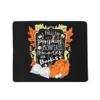 I Fall For Pumpkins Bonfires S'mores Books Halloween Reader Mousepad