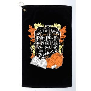 I Fall For Pumpkins Bonfires S'mores Books Halloween Reader Platinum Collection Golf Towel