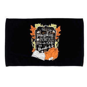 I Fall For Pumpkins Bonfires S'mores Books Halloween Reader Microfiber Hand Towel