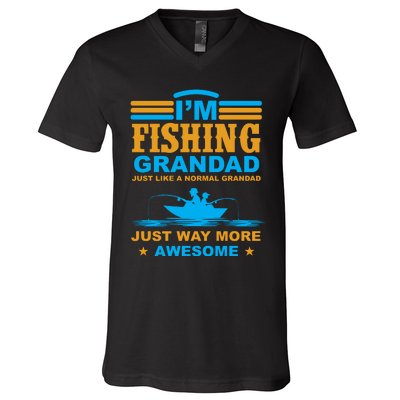 I'm Fishing Grandad T V-Neck T-Shirt