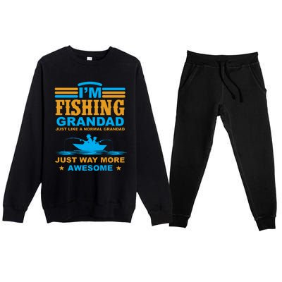 I'm Fishing Grandad T Premium Crewneck Sweatsuit Set