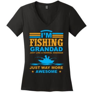 I'm Fishing Grandad T Women's V-Neck T-Shirt