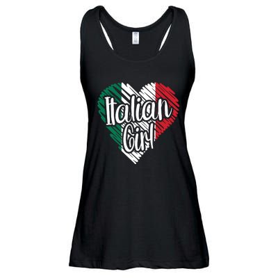 Italy For Girl Italian Heart Flag For Women Italia Ladies Essential Flowy Tank