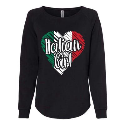 Italy For Girl Italian Heart Flag For Women Italia Womens California Wash Sweatshirt