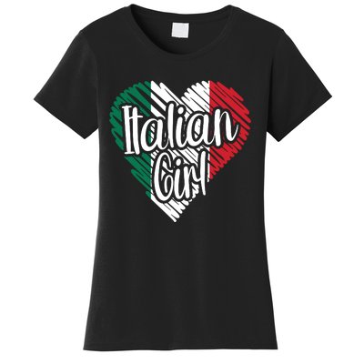 Italy For Girl Italian Heart Flag For Women Italia Women's T-Shirt