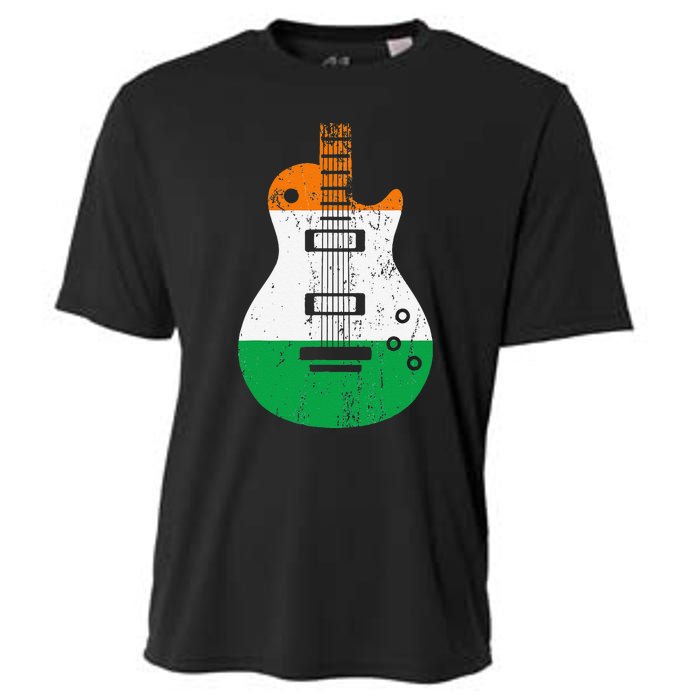 Ireland Flag Guitar Vintage Musician Cooling Performance Crew T-Shirt