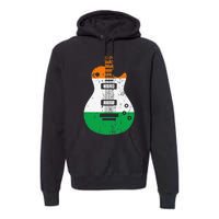 Ireland Flag Guitar Vintage Musician Premium Hoodie