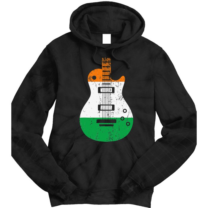 Ireland Flag Guitar Vintage Musician Tie Dye Hoodie