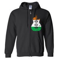 Ireland Flag Guitar Vintage Musician Full Zip Hoodie