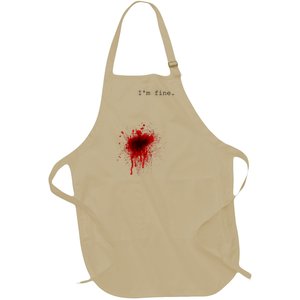 I'm Fine Gift Flesh Wound Halloween Costume Gift Full-Length Apron With Pockets