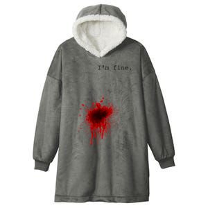 I'm Fine Gift Flesh Wound Halloween Costume Gift Hooded Wearable Blanket