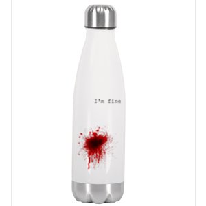 I'm Fine Gift Flesh Wound Halloween Costume Gift Stainless Steel Insulated Water Bottle