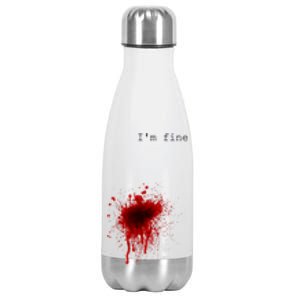 I'm Fine Gift Flesh Wound Halloween Costume Gift Stainless Steel Insulated Water Bottle