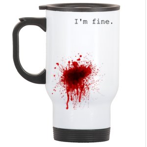 I'm Fine Gift Flesh Wound Halloween Costume Gift Stainless Steel Travel Mug