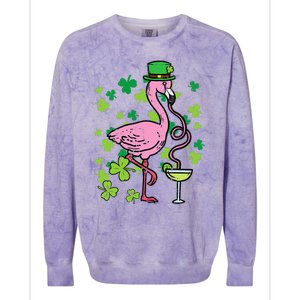 Irish Flamingo Green Saint Patrick Day Lucky St Pattys Colorblast Crewneck Sweatshirt