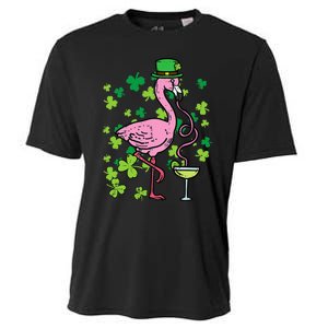 Irish Flamingo Green Saint Patrick Day Lucky St Pattys Cooling Performance Crew T-Shirt