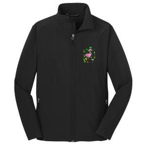 Irish Flamingo Green Saint Patrick Day Lucky St Pattys Core Soft Shell Jacket