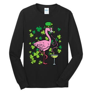 Irish Flamingo Green Saint Patrick Day Lucky St Pattys Tall Long Sleeve T-Shirt