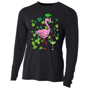 Irish Flamingo Green Saint Patrick Day Lucky St Pattys Cooling Performance Long Sleeve Crew