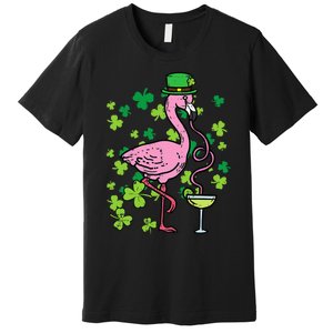 Irish Flamingo Green Saint Patrick Day Lucky St Pattys Premium T-Shirt