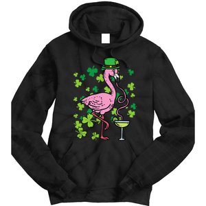 Irish Flamingo Green Saint Patrick Day Lucky St Pattys Tie Dye Hoodie